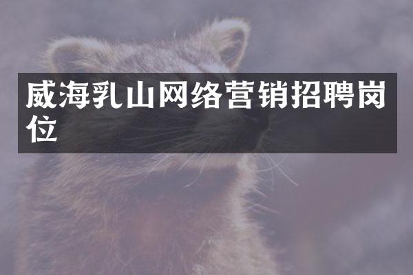 威海乳山网络营销招聘岗位