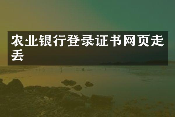 农业银行登录证书网页走丢