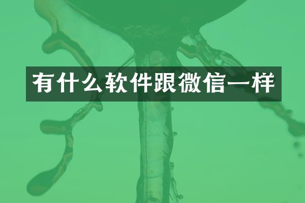 有什么软件跟微信一样