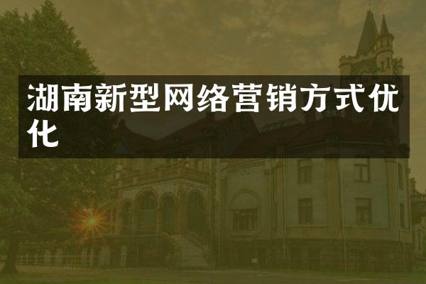 湖南新型网络营销方式优化