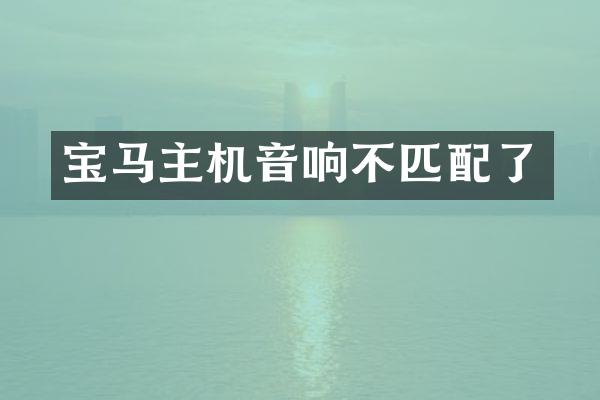 宝马主机音响不匹配了