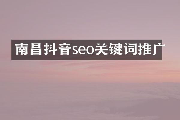 南昌抖音seo关键词推广