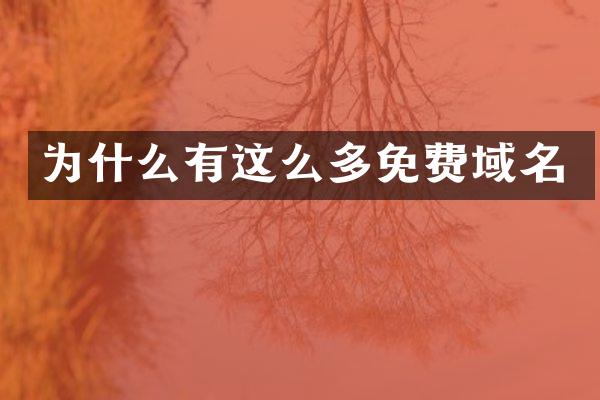 为什么有这么多免费域名