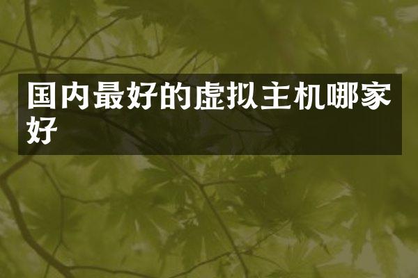 国内最好的虚拟主机哪家好