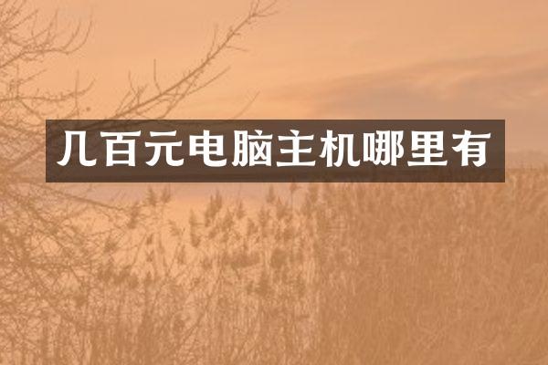 几百元电脑主机哪里有
