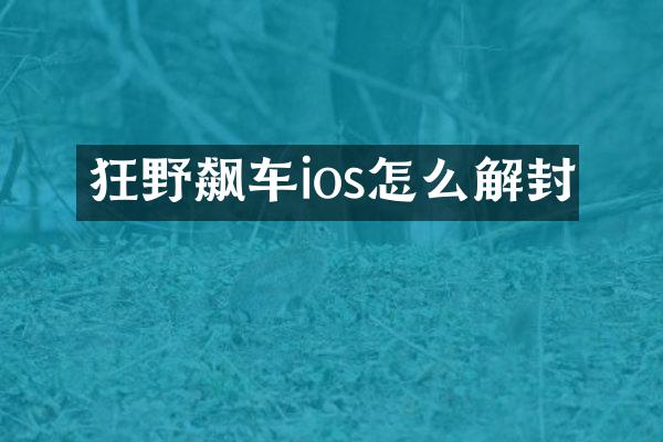 狂野飙车ios怎么解封