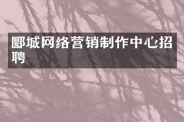 郾城网络营销制作中心招聘