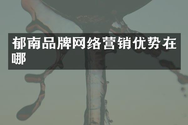 郁南品牌网络营销优势在哪