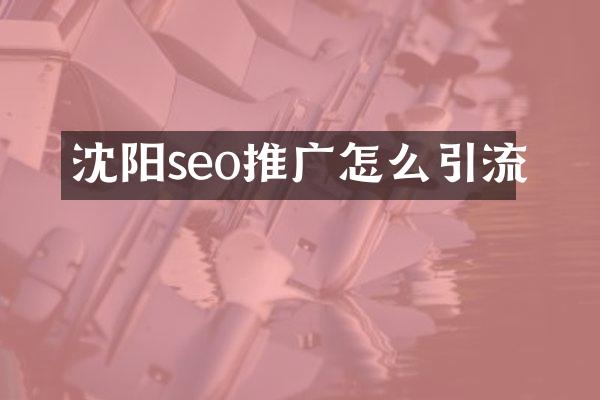 沈阳seo推广怎么引流