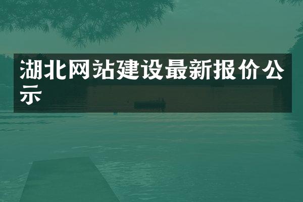 湖北网站建设最新报价公示