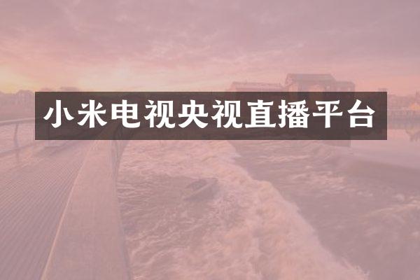 小米电视央视直播平台