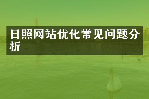 日照网站优化常见问题分析