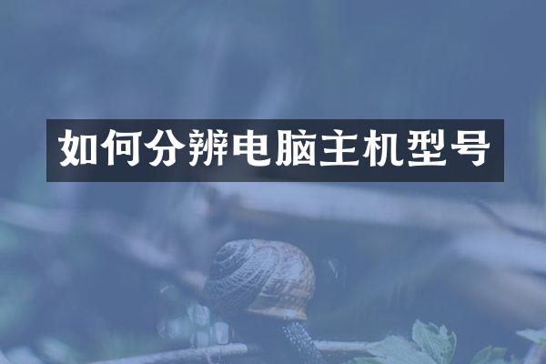 如何分辨电脑主机型号