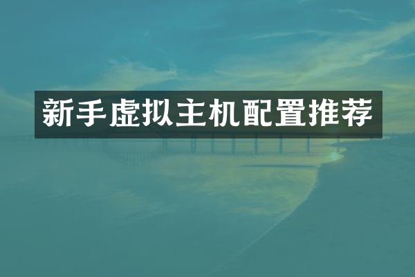 新手虚拟主机配置推荐