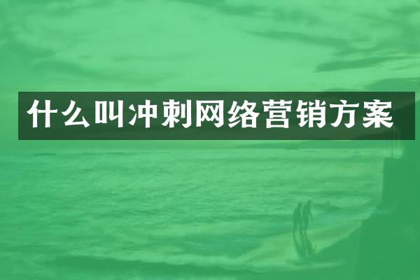 什么叫冲刺网络营销方案