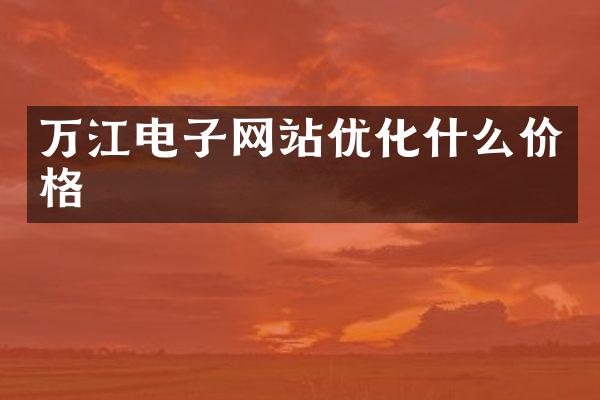 万江电子网站优化什么价格