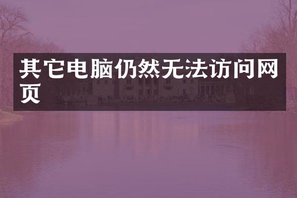 其它电脑仍然无法访问网页