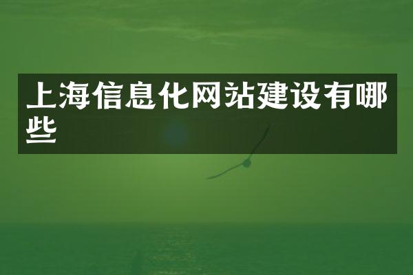 上海信息化网站建设有哪些