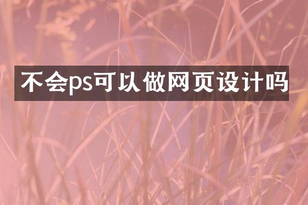 不会ps可以做网页设计吗