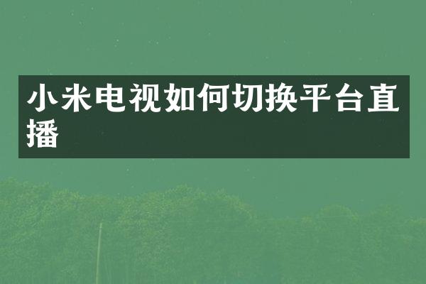 小米电视如何切换平台直播
