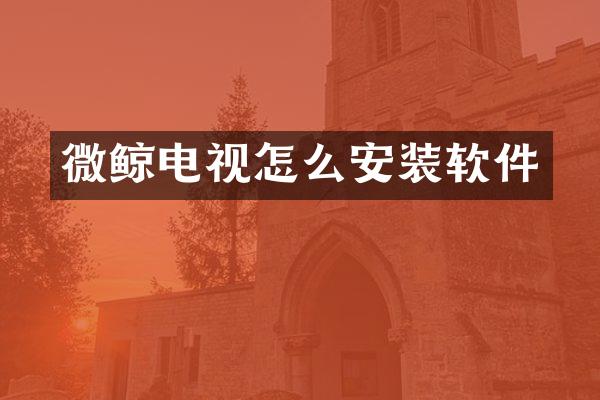 微鲸电视怎么安装软件
