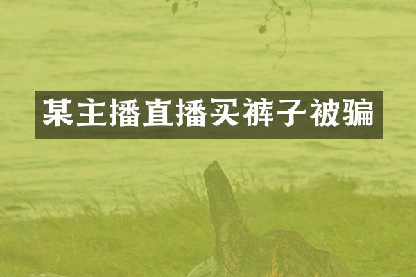 某主播直播买裤子被骗