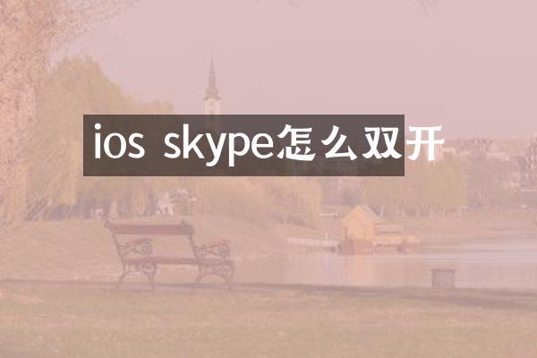 ios skype怎么双开