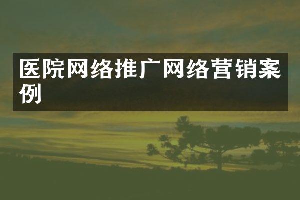 医院网络推广网络营销案例