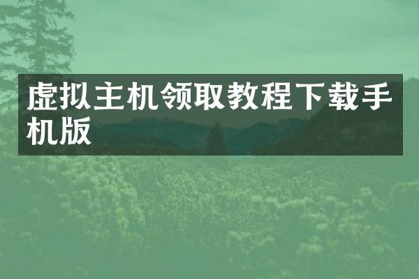 虚拟主机领取教程下载手机版