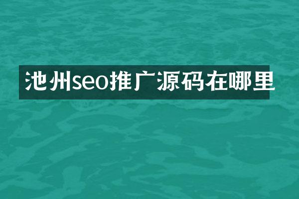 池州seo推广源码在哪里