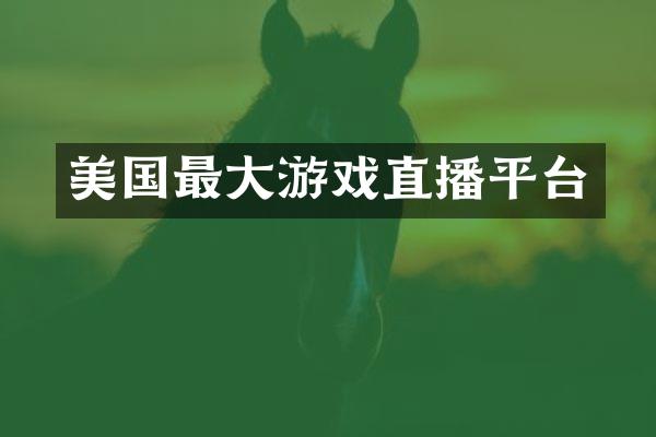 美国最大游戏直播平台