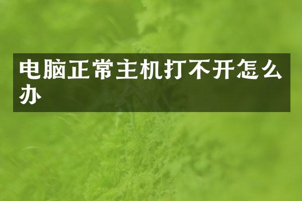电脑正常主机打不开怎么办