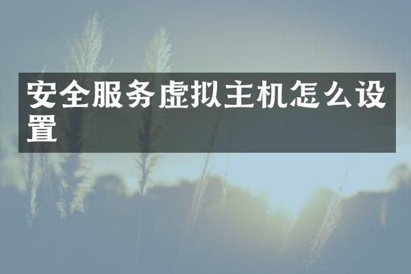 安全服务虚拟主机怎么设置
