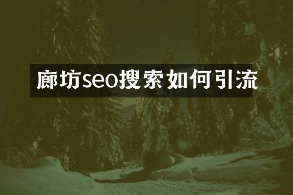廊坊seo搜索如何引流