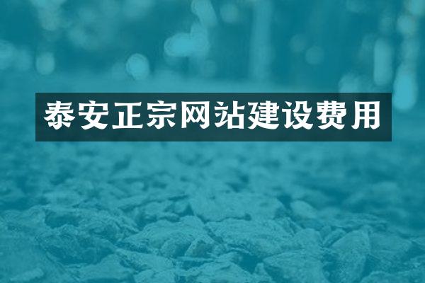 泰安正宗网站建设费用