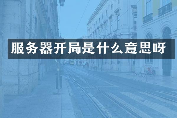 服务器开局是什么意思呀