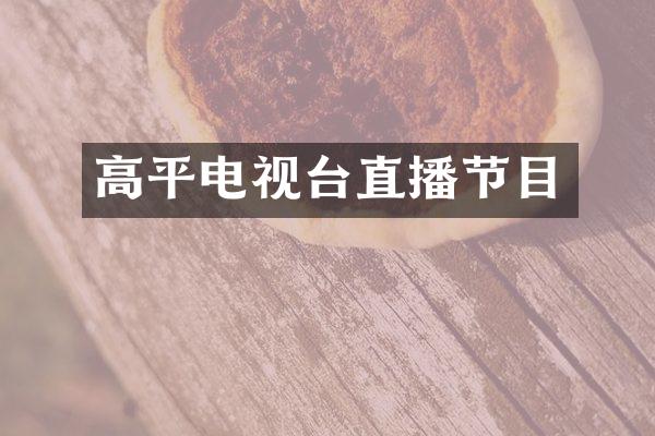 高平电视台直播节目