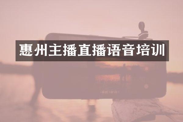 惠州主播直播语音培训