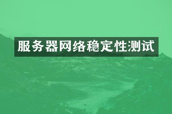 服务器网络稳定性测试