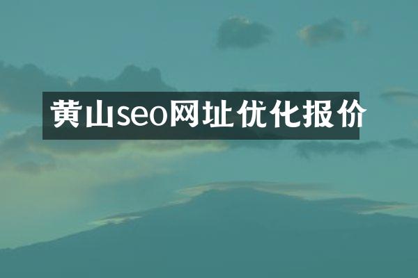 黄山seo网址优化报价