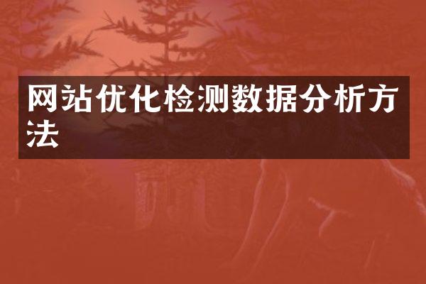 网站优化检测数据分析方法