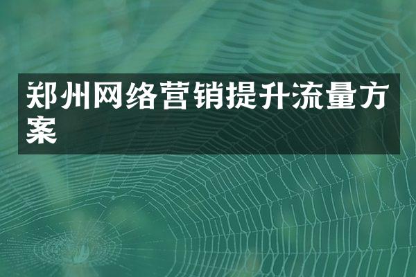 郑州网络营销提升流量方案