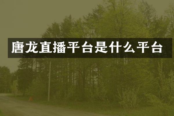 唐龙直播平台是什么平台
