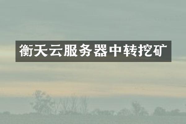 衡天云服务器中转挖矿