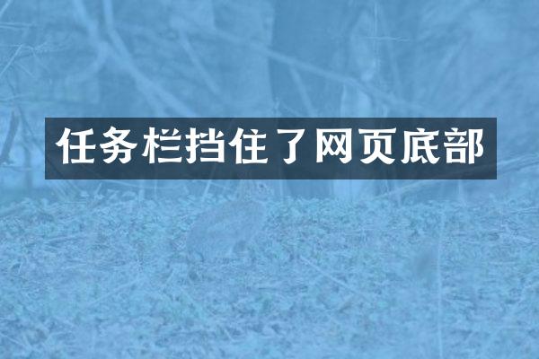 任务栏挡住了网页底部