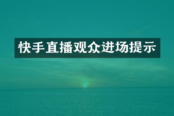 快手直播观众进场提示