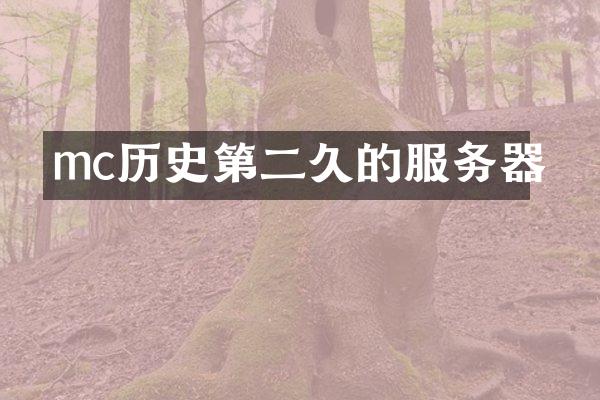 mc历史第二久的服务器