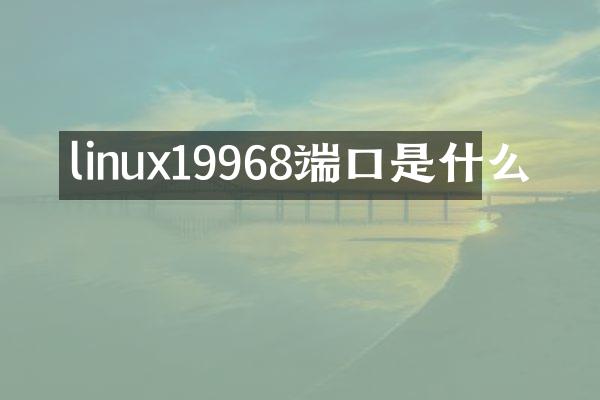 linux19968端口是什么