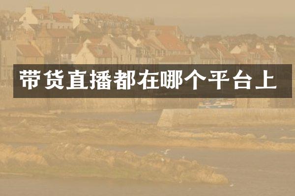 带货直播都在哪个平台上