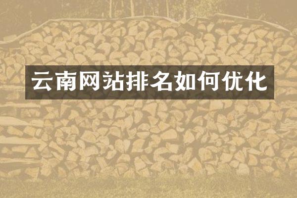 云南网站排名如何优化
